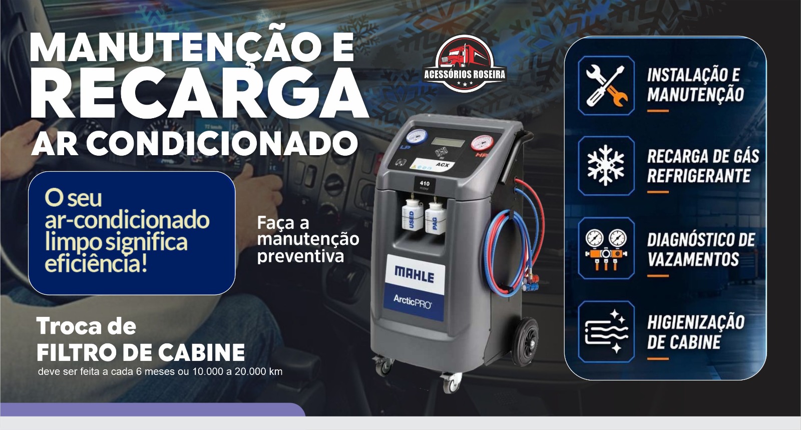 Serviço de manutenção e recarga de ar-condicionado